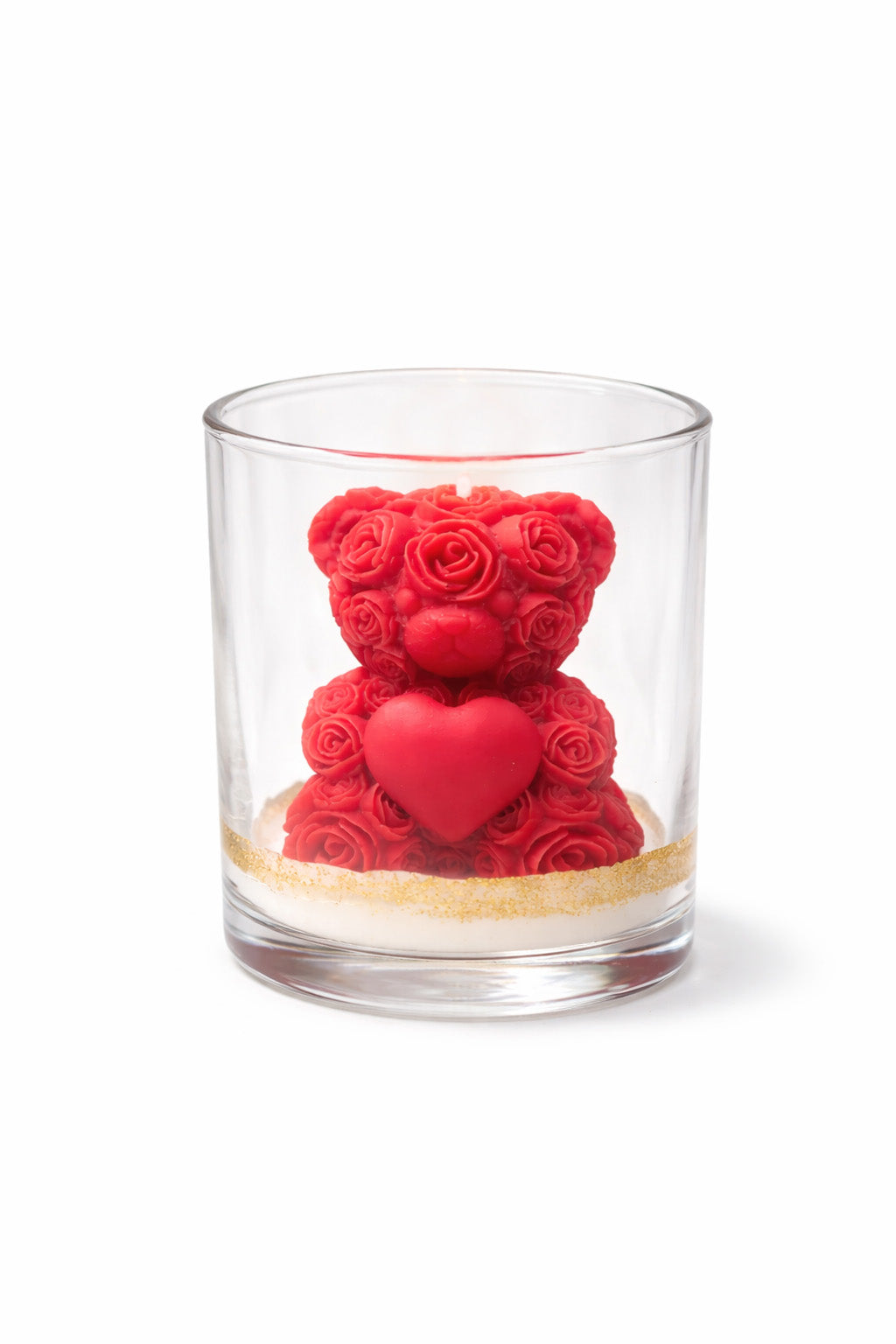 bougie ourson rouge pot en verre
